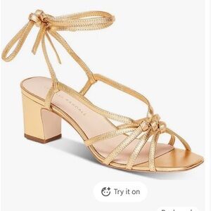 Loeffler Randall Metallic Gold Heeled Sandals